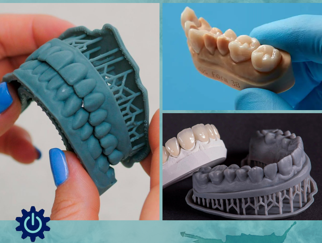 Tipos de moldes dentales para imprimir con diferentes resinas